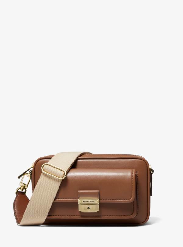 Damske Spojková Taška Michael Kors Bradshaw Medium Leather Camera Hnede - Kabelky Michael Kors Outlet | TUKMP-7241